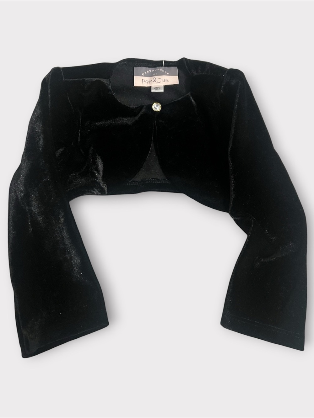 Pastourelle by Pippa & Julie Black Velour Bolero 18M Holiday Dressy